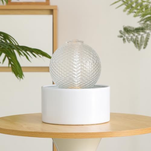 Modern Ceramic Tabletop Water Fountain for Home and Office Decor