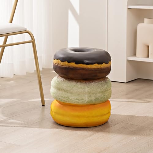 Retro Food-Shaped Shoe Changing Stool - Coffee Donut Design
