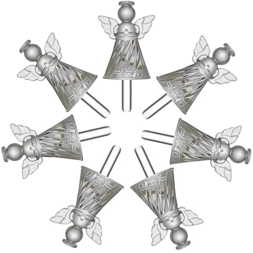 YOULIK Clear White Angel Tree Topper for Christmas Ceramic Decor - 7 Pack