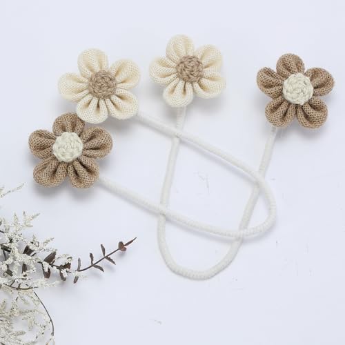 Flower Curtain Tiebacks - 2 Pack Boho Decorative Curtain Holdbacks