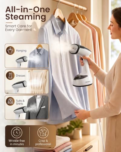 OGHom Handheld Foldable Clothes Steamer - 1000W Travel Garment Steamer
