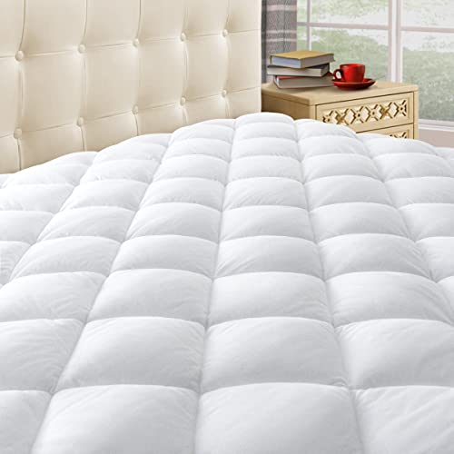 Quilted Mattress Pad Cover with Deep Pocket, White - Cooling Topper