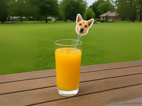 Custom Pet Face Cocktail Stirrers - Double-Sided Dog & Cat Drink Picks