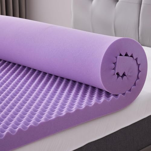 SINWEEK 2 Inch Cooling Egg Crate Memory Foam Mattress Topper, Twin Size