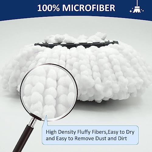 Spin Mop Replacement Kit: Adjustable Iron Handle, Base & 2 Refills