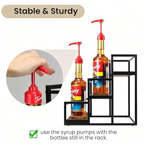 3-Tier Coffee Syrup Organizer Rack for 12 Bottles - Countertop Stand