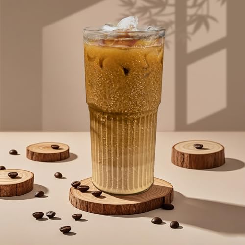 20oz Glass Tumbler Set with Lids and Straws - 2 Pack Borosilicate Cups