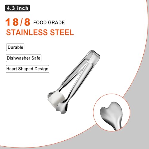 18-Piece Mini Stainless Steel Serving Tongs Set, 4.3-Inch Appetizer Tongs