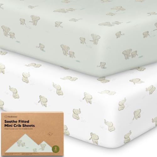 KeaBabies Organic Cotton Mini Crib Sheets 2-Pack (38" x 26" Fitted)