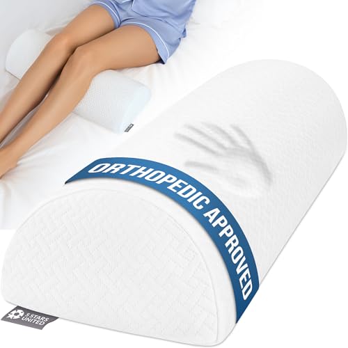 Memory Foam Knee Pillow for Back Sleeping – Half Moon Support