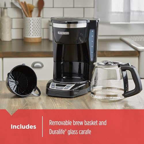 12-Cup Programmable Drip Coffee Maker with Glass Carafe & Auto Brew