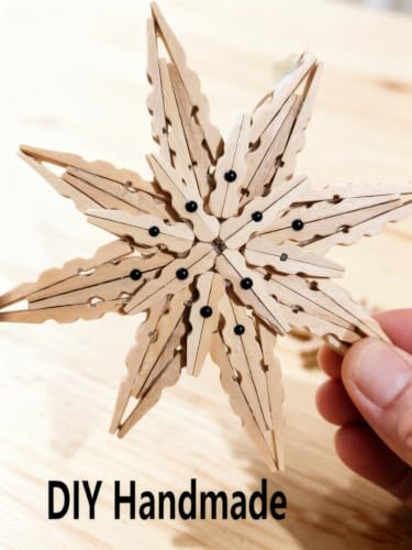 Natural Hanging Photo Display Decor 100 Wooden Clothespins with 64 Feet Jute Twine