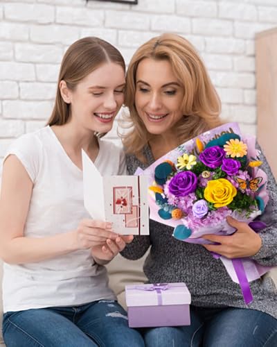 Preserved Real Rose Bouquet in Gift Box - Long-Lasting Floral Arrangement