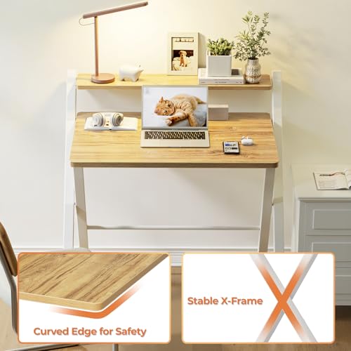 Foldable Computer Desk, No-Assembly Portable Table for Small Spaces