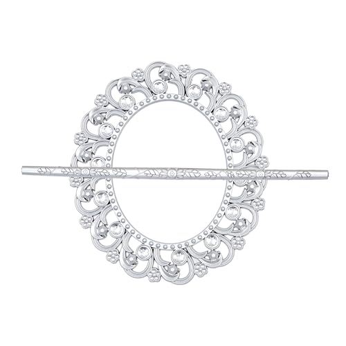 2-Pack Decorative Silver Metal Curtain Tiebacks with Crystal Floral Design