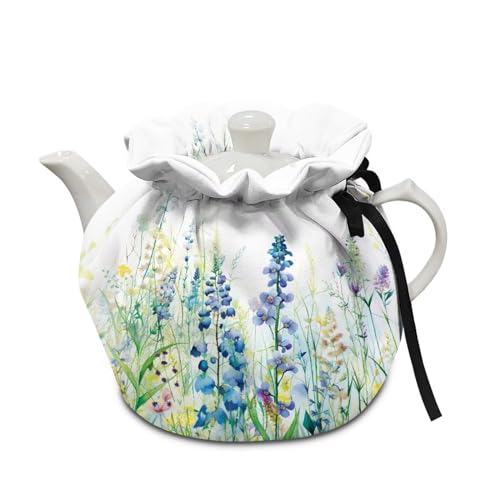Floral Insulated Tea Cozy for 27-41 oz Teapots, Washable Thermal Kettle Cover