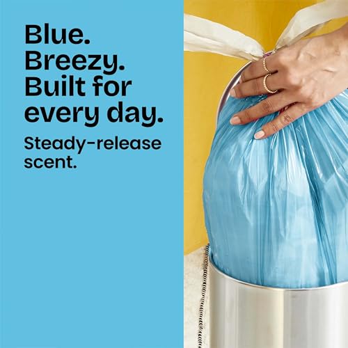 4-Gallon Small Scented Drawstring Trash Bags, Beachside Breeze - 80 Count