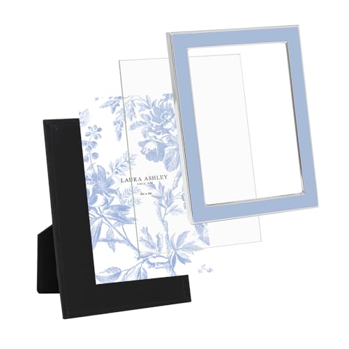 4x6 Enamel Picture Frame with Silver Edge - Cashmere Blue Tabletop Display
