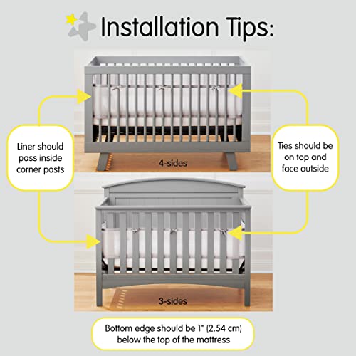 BreathableBaby Breathable Mesh Crib Liner for Full-Size Cribs, White