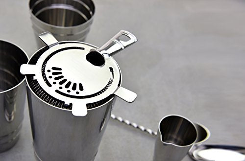 Stainless Steel Cocktail Strainer 5-inch Hawthorne Bar Tool for Home & Professional Use