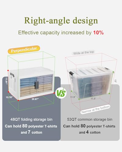 Collapsible Storage Bins with Lids and Doors 3-Pack Stackable Plastic Organizers