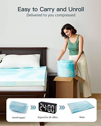 PERLECARE 3 Inch Twin XL Gel Memory Foam Mattress Topper, Ventilated