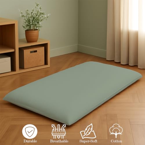 Full XL Japanese Futon Cover - 100% Egyptian Cotton, Soft Zippered Floor Mattress Protector