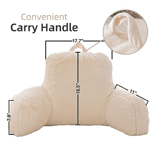 Ivory Reading Pillow - 18.5" Bed Wedge with Arms for Support