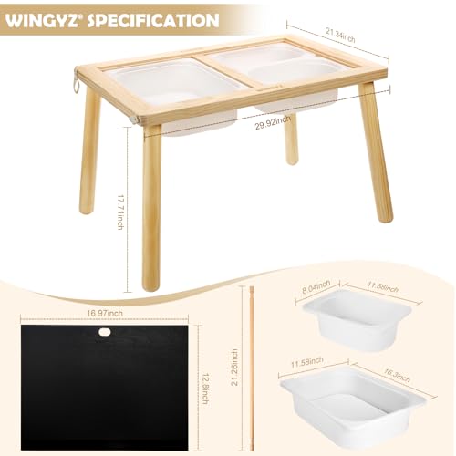 Kids Sensory Activity Table with 3 Storage Bins and Paper Holder