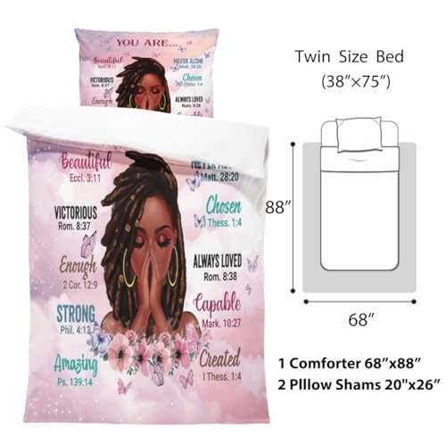 Twin Size Comforter Set with Inspirational Quotes & Design