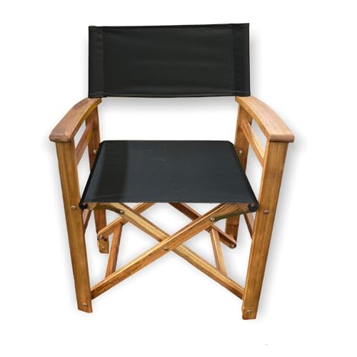 Patio Wise Wooden Folding Director's Chair - Indoor & Outdoor Portable Seating