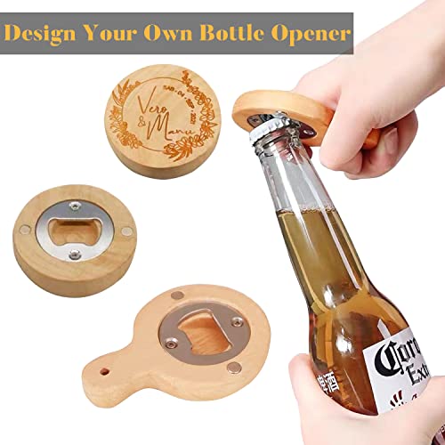 Silver Bottle Opener Insert Kit - 20 Durable Stainless Steel Inserts with Screws for DIY Projects