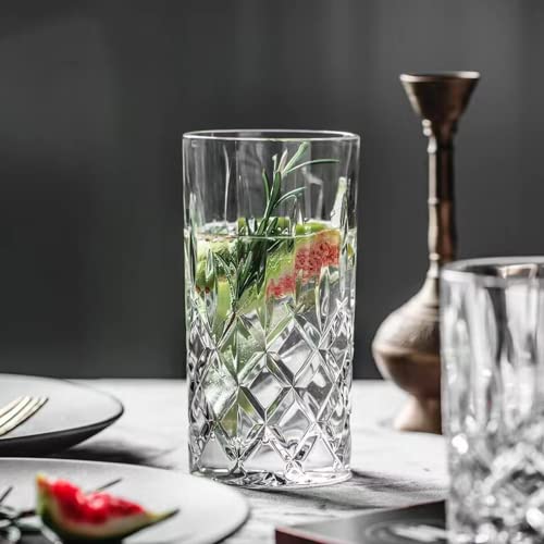 8-Piece Crystal Glassware Set, 11oz Highball and Rocks Whiskey Glasses