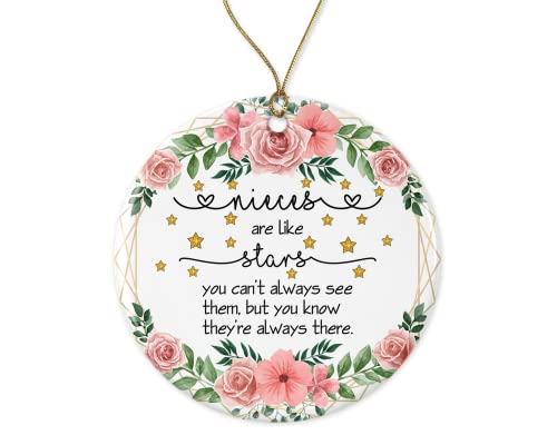 Nieces Are Like Stars Christmas Ornament - Double-Sided Ceramic Keepsake Gift