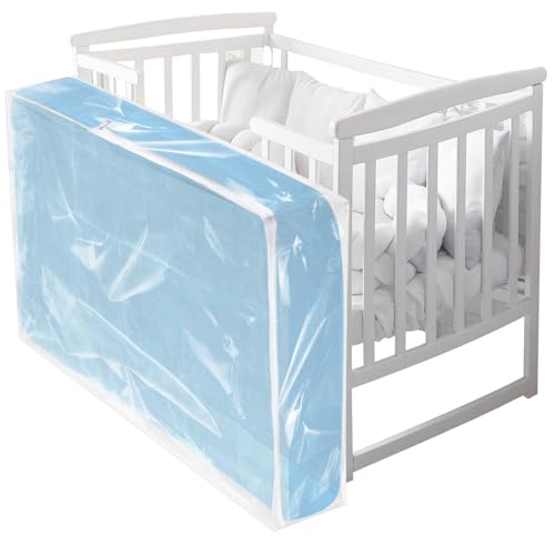 Crib Mattress Storage Bag | Waterproof Plastic Zipper Seal, 52.5x28x6.5 in