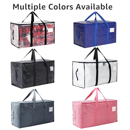 Hayoulabo 12 Pack Clear Heavy Duty Large Moving Storage Bags with Lids & Handles
