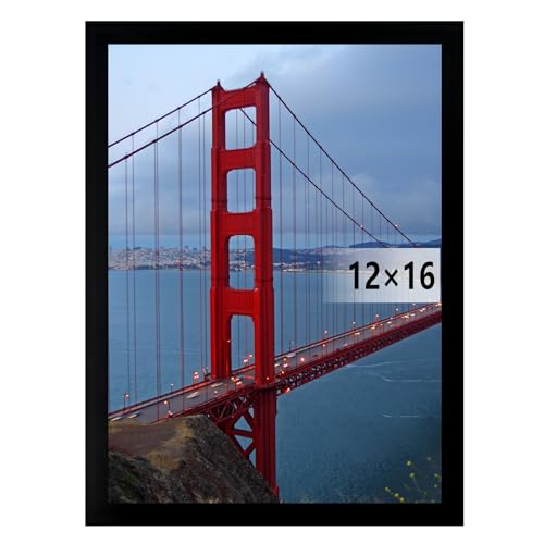 12x16 Black Picture Frame - Wall Hanging PVC Photo & Poster Frame