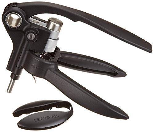 Le Creuset Lever Corkscrew Wine Opener & Foil Cutter Gift Set, Black