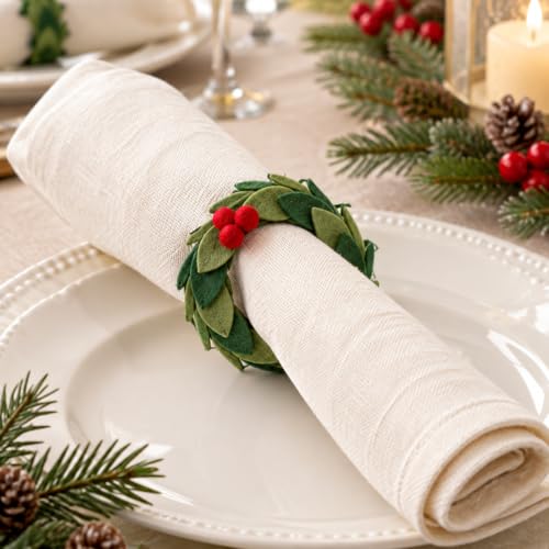Mini Felt Christmas Wreaths - 12 Pack for Holiday Crafts & Decor, 1.75 inch