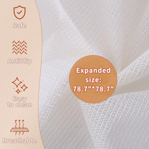 Queen Size Dual-Sided Non-Slip Mattress Gripper Pad - PVC Anti-Slide Mat (78.74 x 78.74 in)