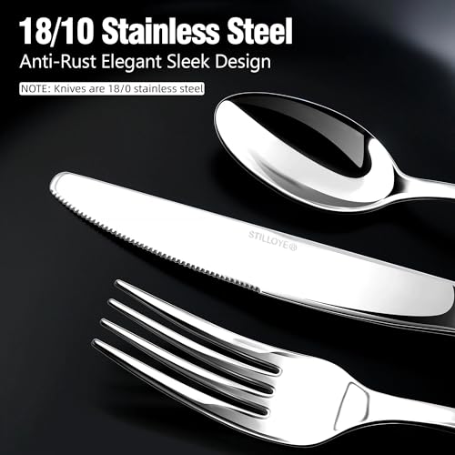 40-Piece 18/10 Stainless Steel Silverware Set for 8, Mirror Polished
