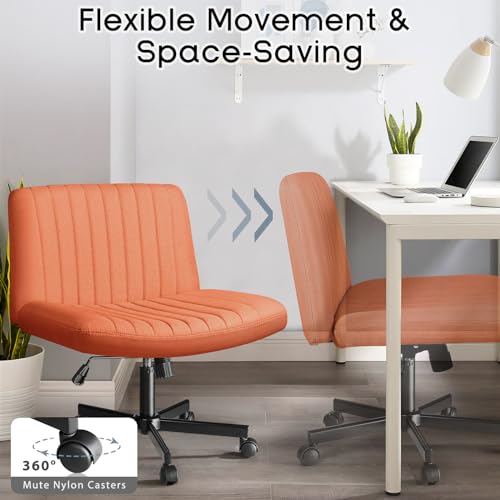Wide Cross-Legged Office Chair, Adjustable Swivel Desk Chair with Padded Seat