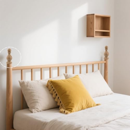 2 Pack Unfinished Beech Wood Decorative Finials, 4.72-Inch Bed Post Toppers