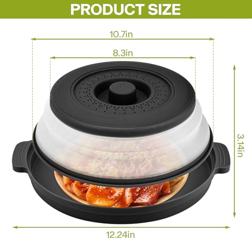 Collapsible Microwave Splatter Cover with Anti-Scald Base Plate 10.7 Inch