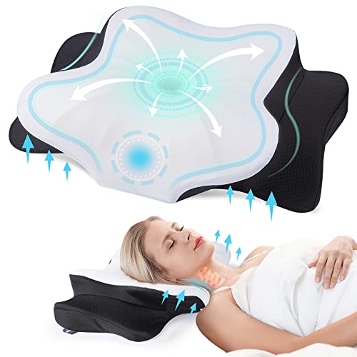 Cervical Pillow for Neck Pain Relief - Contour Memory Foam, Ergonomic Support for All Sleep Positions