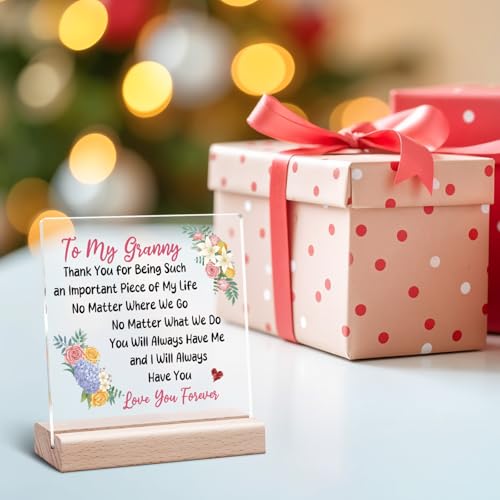 Vadaka Granny Christmas Acrylic Desk Sign - Grandma Gift from Grandkids
