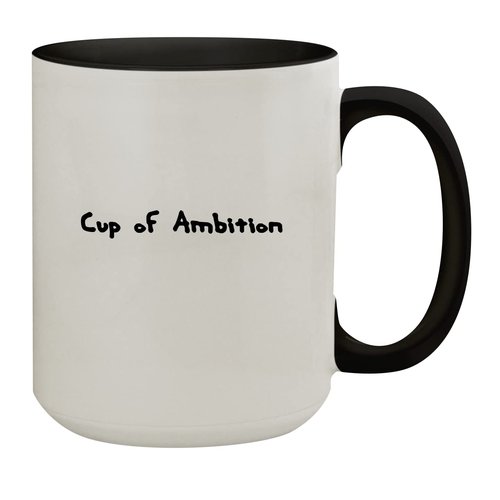 Molandra Products Cup Of Ambition - 15oz Colored Inner & Handle Ceramic Coffee Mug, Black