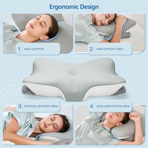 Ergonomic Memory Foam Cervical Pillow - Dual Heights for Neck Pain Relief