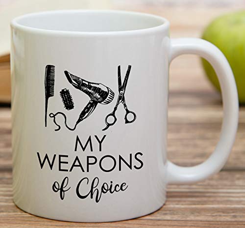 Retreez HST004 White 11 oz Coffee Mug – My Weapons of Choice Brush Graphic