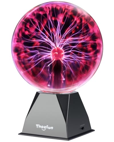 8-Inch Plasma Ball Lamp with Touch and Sound Sensitive Lightning Effects